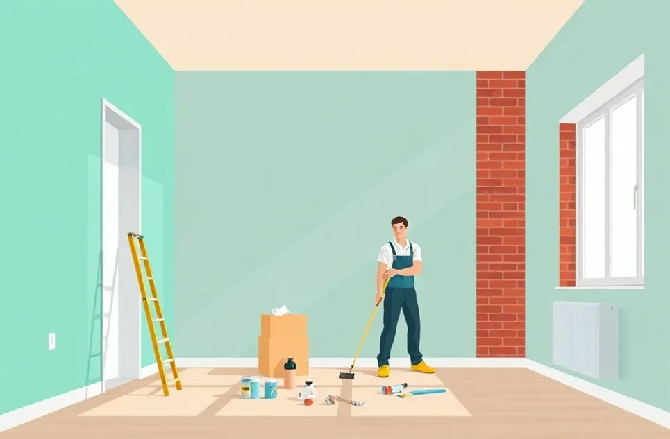 Intérieur rénové après travaux de peinture à Yvetot